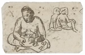 Istuva nainen (liittyy maalaukseen Sister of Charity) tekijältä Paul Gauguin