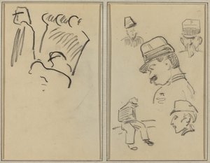 Sotilaat; Neljä sotilasta ja istuva hahmo [verso] tekijältä Paul Gauguin