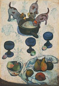 Asetelma kolmen pennun kanssa tekijältä Paul Gauguin