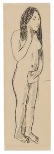 Tahitian Eve (liittyy maalaukseen Parau ne te varua ino) (recto); Fragmentti kirjoituksesta (liittyy Cahier pour Alineen) (käänteinen) tekijältä Paul Gauguin