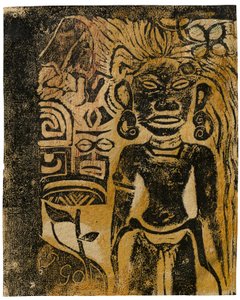 Tahitian Idol, jumalatar Hina, 1894-95 tekijältä Paul Gauguin