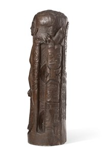 Tahitilainen toteemi Kristukselle ristillä, vuoden 1894 jälkeen (patinoitu kipsi) tekijältä Paul Gauguin