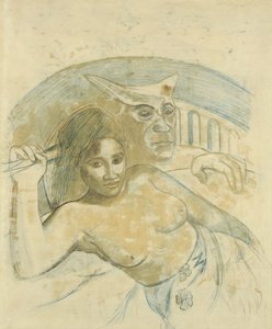 Tahitilainen nainen pahalla hengellä tekijältä Paul Gauguin