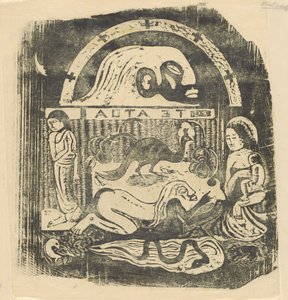Te Atua The Gods Small Plate [recto], vuonna 1895 tai sen jälkeen. tekijältä Paul Gauguin