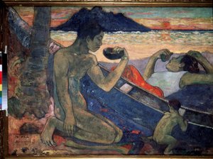 Te Vaa (Kanootti). Paul Gauguinin maalaus (1848-1903) tekijältä Paul Gauguin