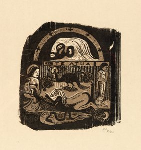 Te atua (Jumala), sarjasta Late Wood-Block Prints tekijältä Paul Gauguin