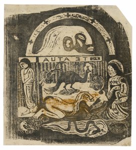 Te atua (Jumala), sarjasta Late Wood-Block Prints tekijältä Paul Gauguin