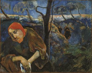 Agony in the Garden Kristus Getsemanen puutarhassa, 1889. tekijältä Paul Gauguin