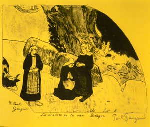 Meren draama, Bretagne, Volpini-sarjasta: Dessins lithographiques, 1889, 1889. tekijältä Paul Gauguin