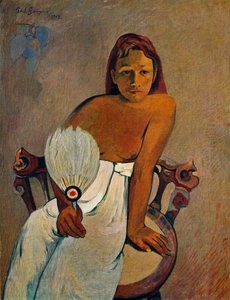 Tyttö tuulettimen kanssa, 1902 tekijältä Paul Gauguin