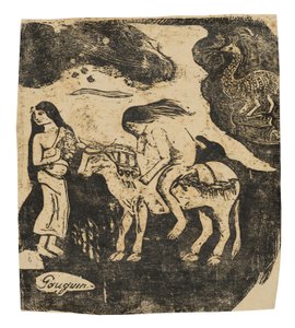 The Rape of Europa, myöhäisten puupiirrosten sviitistä tekijältä Paul Gauguin