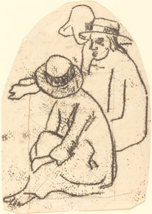 Kolme tahitilaista (Studio "The Sister of Charity") tekijältä Paul Gauguin