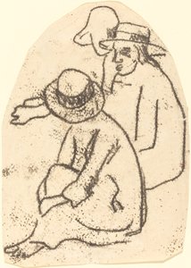 Kolme tahitilaista Study for The Sister of Charity, 18991902. tekijältä Paul Gauguin