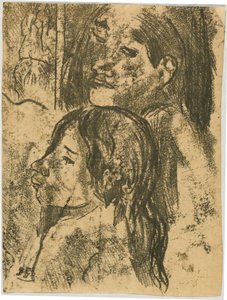 Kaksi markiisaania [recto] tekijältä Paul Gauguin