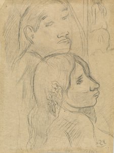 Kaksi markiisilaista [verso], n. 1902. tekijältä Paul Gauguin