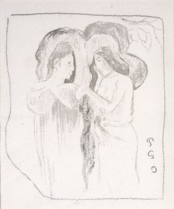 Kaksi tahitilaista naista, n. 1894 tekijältä Paul Gauguin