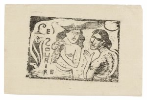 Two Women Chattering, päähine Le Sourire tekijältä Paul Gauguin