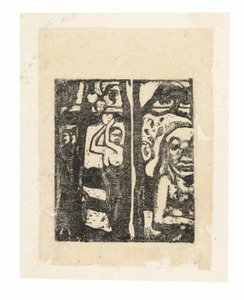 Nainen poimimassa hedelmiä ja Oviria tekijältä Paul Gauguin