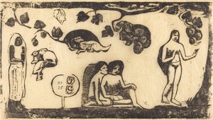 Naiset, eläimet ja lehdet tekijältä Paul Gauguin