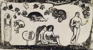 Naiset, eläimet ja lehdet; Naiset, eläimet ja lehdet, 1895-1903 tekijältä Paul Gauguin