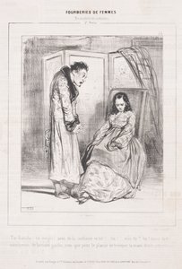 Naisten petokset: Tunteellisissa asioissa, 1842. tekijältä Paul Gavarni