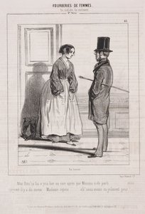 Naisten petokset: Tunteellisissa asioissa, 1842. tekijältä Paul Gavarni