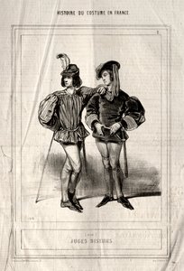 Pukuhistoria Ranskassa: Tuomarit kertovat, 1843. tekijältä Paul Gavarni