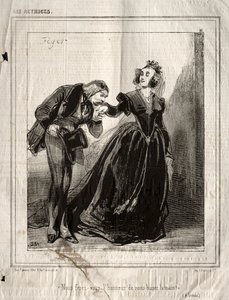 Näyttelijät: Teetkö meistä miehen, joka suutelee käsiämme, 1843. tekijältä Paul Gavarni