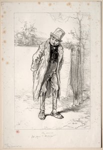 Physionomies Parisiennes: Au Marais. Täällä, Azor! täällä!, 1857-58. tekijältä Paul Gavarni