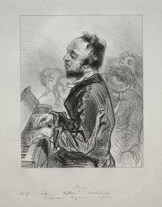 Piano, 1853. tekijältä Paul Gavarni
