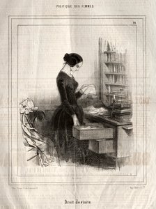 Naispolitiikka: tapaamisoikeus, 1843. tekijältä Paul Gavarni