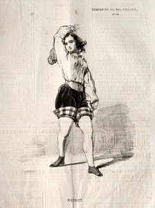 Muistoja Bal Chicardista: pistooli, 1843. tekijältä Paul Gavarni