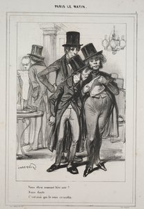 Sinut nimettiin viime yönä... sarjasta Paris Le Matin, 1839. tekijältä Paul Gavarni