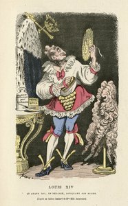 Kuva Hadolista (1835-1875) Histoire de France tintamarresquessa, n. 1880 - Meikki, vanha hallinto, aurinko, peruukki - Louis XIV