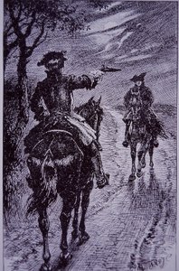 Dick Turpin tapaa valtatiemiehen Tom Kingin (kaiverrus)