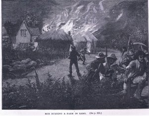 Väkijoukko poltti maatilan Kentissä vuonna 1830 tekijältä Paul Hardy