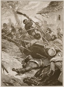 "Sitten seurasi hurja ryntäys", kuvitus Archibald Forbesin, G.A. Hentyn ja majuri Arthur Griffithsin teoksesta "Battles of the Nineteenth Century". tekijältä Paul Hardy