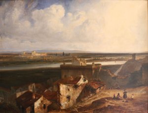 Yleiskuva Avignonista ja Villeneuve-les-Avignonista, otettu Saint-Andre-linnan sisältä