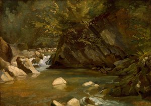 Woodland Stream, c. 1840. tekijältä Paul Huet