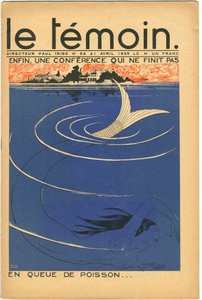 The Temoin -lehden kansilehti, Satiirical in Colours, 21. huhtikuuta 1935 (litografia) tekijältä Paul Iribe
