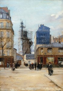 Bartholdin Vapaudenpatsas Gadget, Gauhier & Cie.:n työpajassa Rue..., n. 1884.