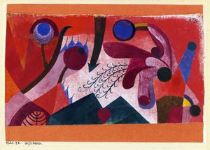 ""Poisonous Berries"" (Myrkylliset marjat) Paul Kleen (1879-1940) akvarelli 1920 Koko 15,4x22,2 cm Yksityinen kokoelma tekijältä Paul Klee