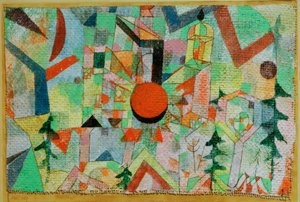 Burg mit untergehender Sonne tekijältä Paul Klee