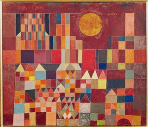 Linna ja aurinko (maalaus kankaalle) tekijältä Paul Klee