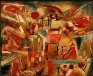 Felslandschaft (mit Palmen und Tannen) tekijältä Paul Klee