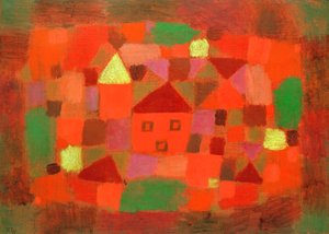 Maisema auringonlaskun kanssa tekijältä Paul Klee