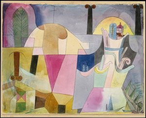 Maisema mustilla pylväillä. 1919 tekijältä Paul Klee