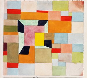 jaettu värillinen suorakulmio; Jaetut värilliset neliöt tekijältä Paul Klee