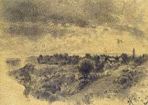 Nimetön (Berne, näkymä Rosengartenille) 1897 (kynä ja sivellin paperille) tekijältä Paul Klee