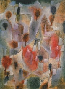 maisema sinisillä ja punaisilla puilla, 1920. tekijältä Paul Klee